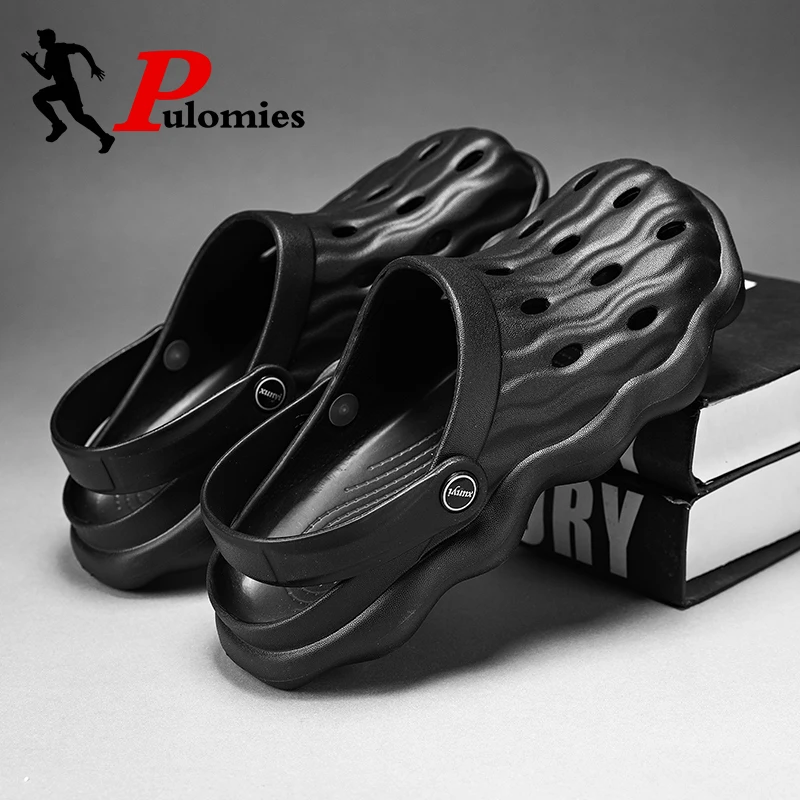 

Summer Men Women Slippers Outdoor Massage Clogs Male Indoor Slides Home Loafers Garden Shoes Lover Beach Sandals 46 Flip Flops
