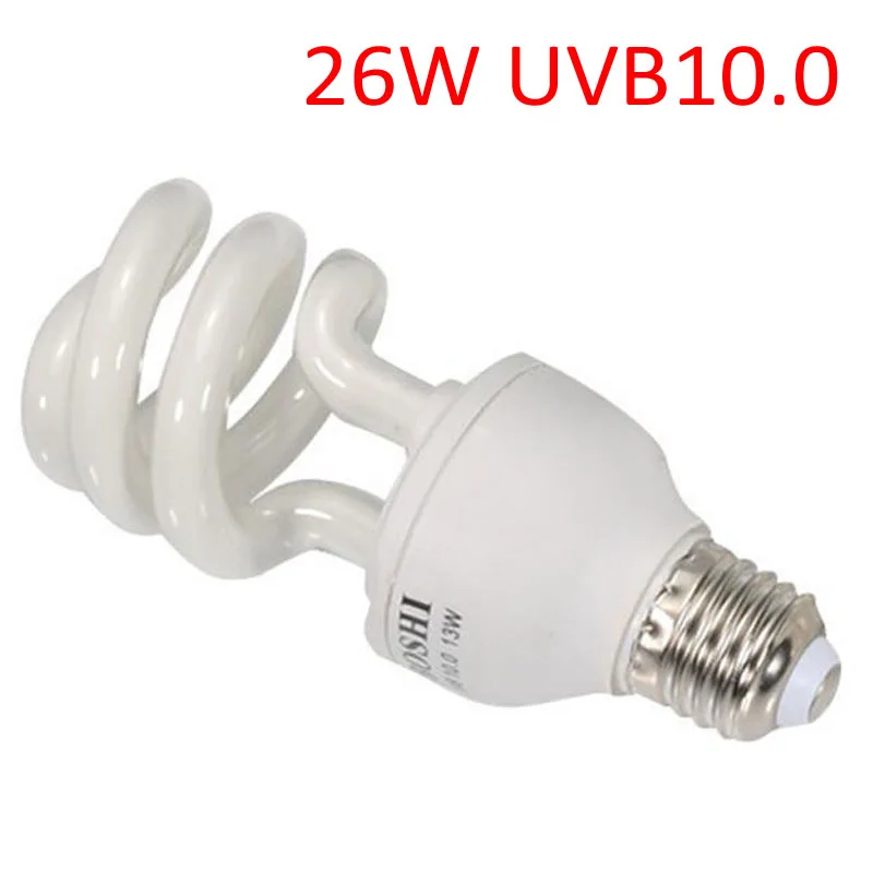 UVB10.0 26w E27 ультрафиолетовый светильник лампочка 5,0 10,0 ультрафиолетовых лучей спектров 13 Вт 26 Вт ПЭТ свет для рептилии светящаяся лампа Дневной светильник лампочка Для черепаха рыбы амфибии - Цвет: UVB10.0 26w