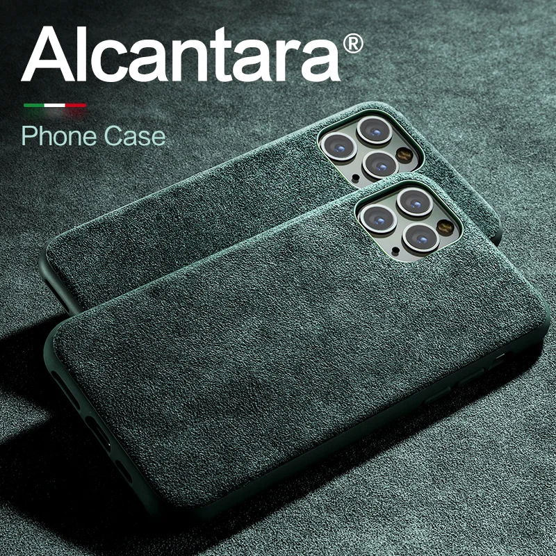 

Чехол SanCore для iPhone 12 /Pro Max, алькантара для iphone 12 Mini, Модный Роскошный деловой водонепроницаемый чехол с поворотным мехом