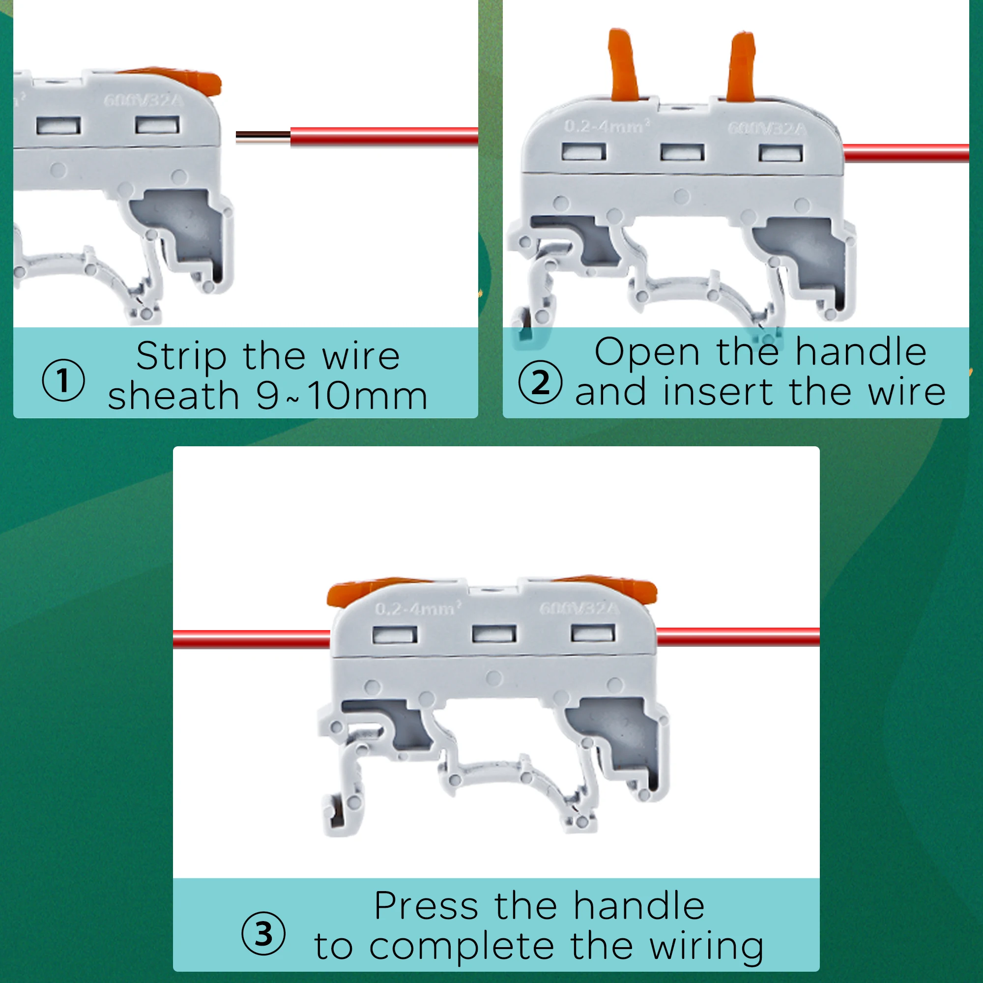 

5/10/30/50/100PCS Din Rail Type Quick Wire Connector Compact Splicing Conductor Cable Terminal Block Instead Of UK2.5B