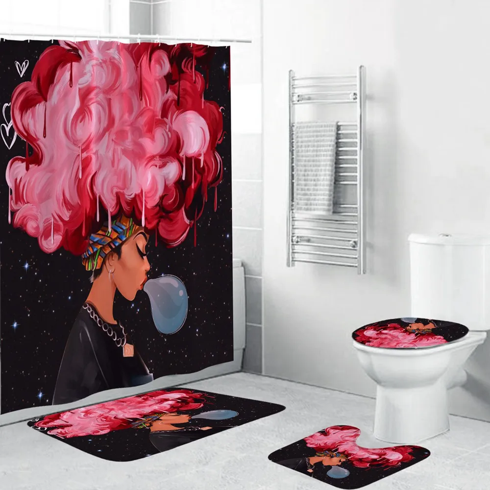 Набор занавесок для душа с русалочкой 3 предмета набор ковриков ванной коврик