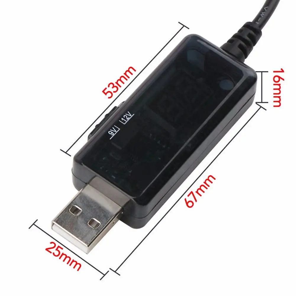 USB повышающий преобразователь постоянного тока 5 В до 9 в 12 В USB Повышающий Модуль USB усилитель конвертера мобильный усилитель мощности кабель 3,5x1,35 мм светодиодный дисплей