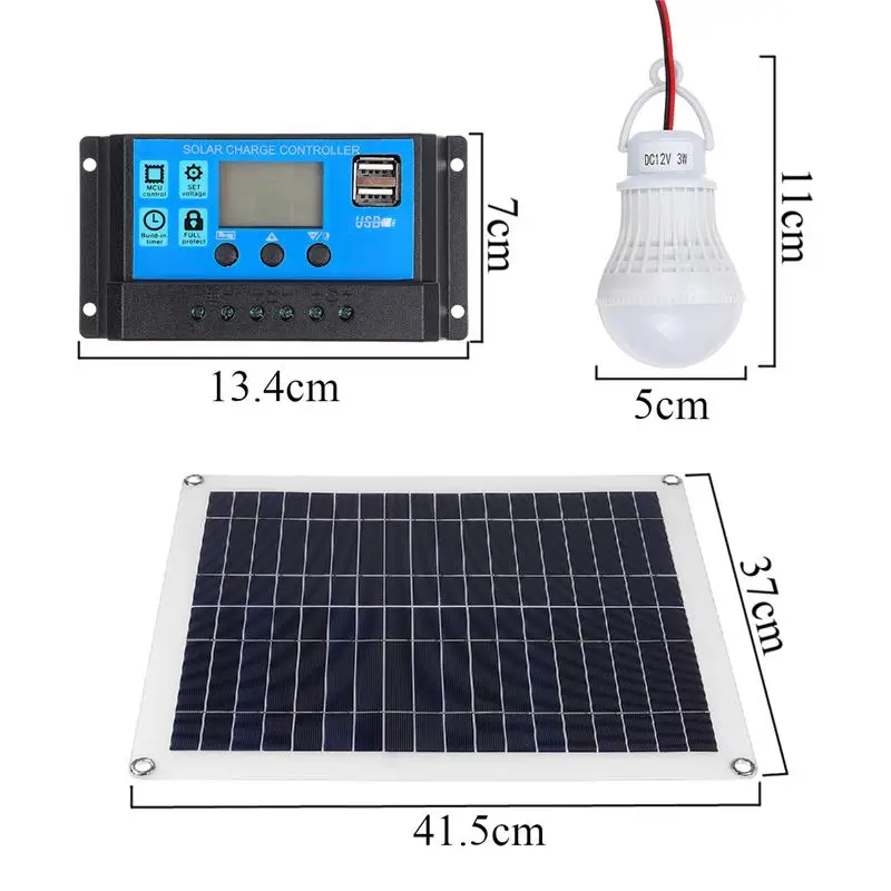 Купить 4 In1Solar Panel 50W18V солнечная батарея + 10А USB контроллер + 2 шт. 3 Вт 12 В светодиодный светильник солнечное зарядное устройство батарея для автомобил...