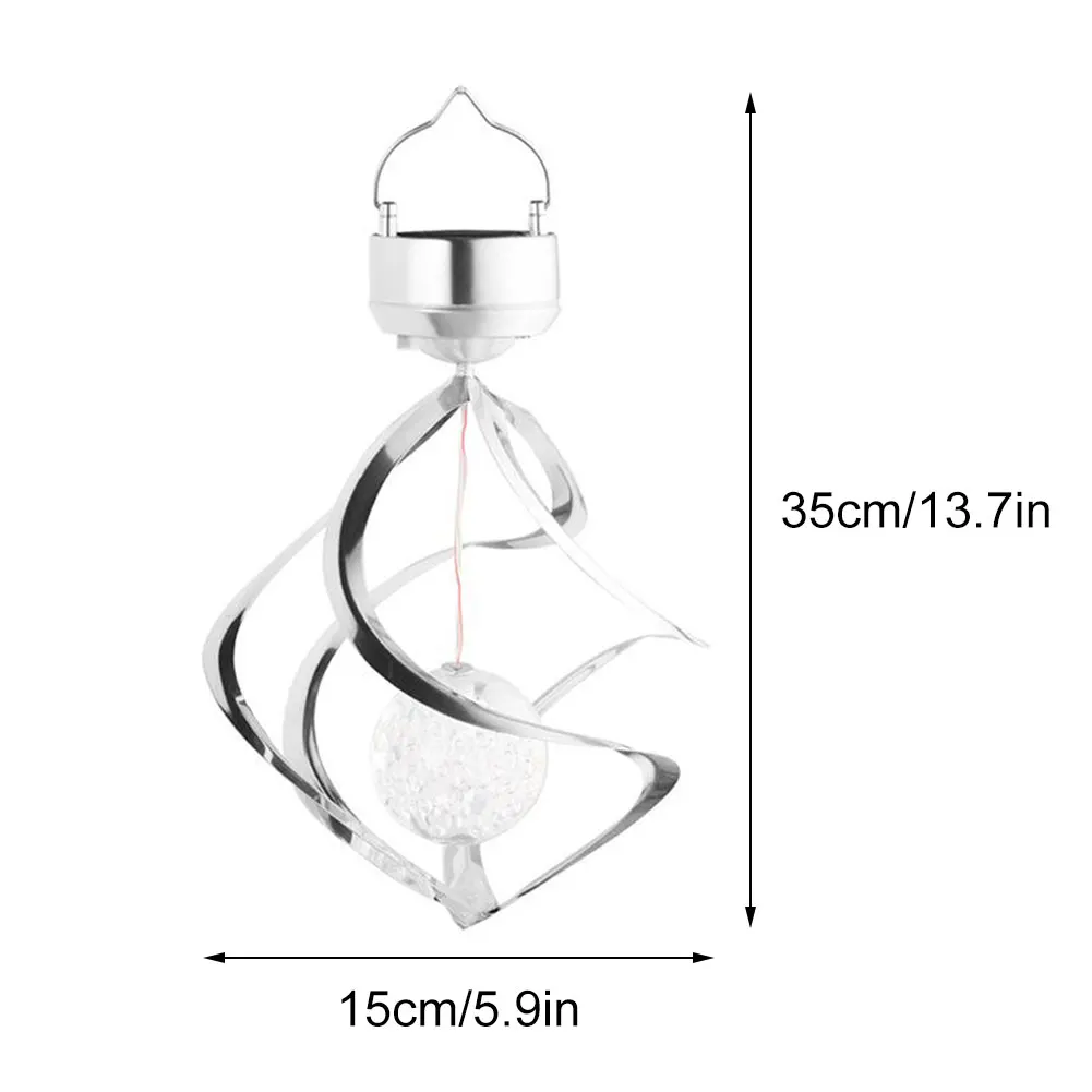 

Style2 Wind Spinner Light Solar Garden Hanging Wind Chime Spiral Lamp Colour Changing LED Solar Wind Chime Light Garden Lamp