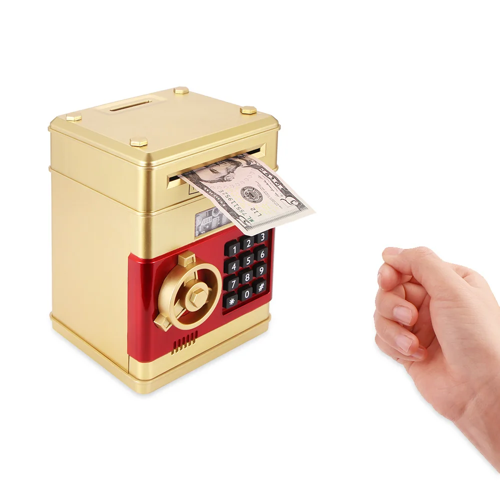 

Mini ATM Machine Children Digital Electronic Coins Cash Saving Pot Safety Box Money Boxes Piggy Bank Deposit Desktop Xmas Gifts