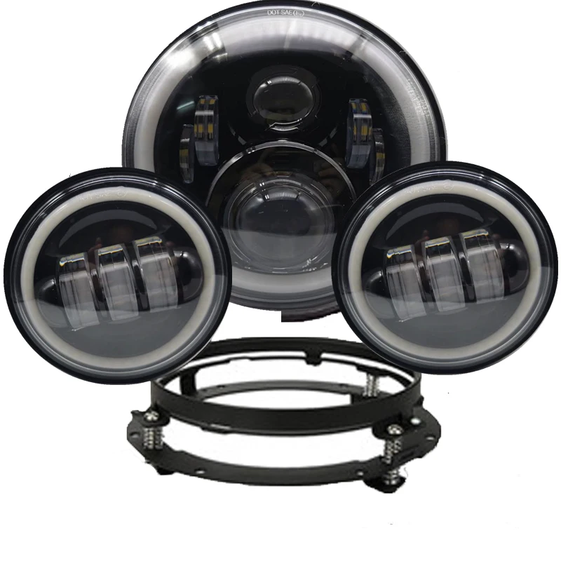 7-дюймовый светодиодный головной светильник DRL Halo Angel eye 7 ''фара мотоцикла для