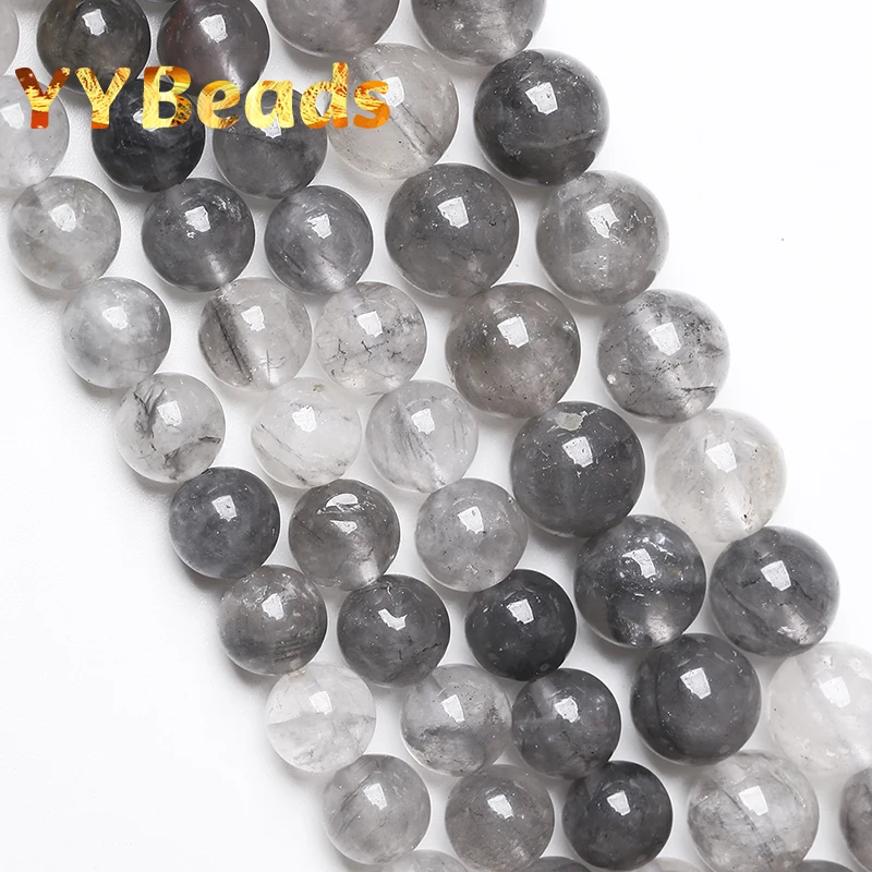 

Natural Grey Demon Crystals Beads Round Loose Spacer Cloud Beads For Jewelry Making DIY Bracelet Necklace Accessories 15" 4-12mm