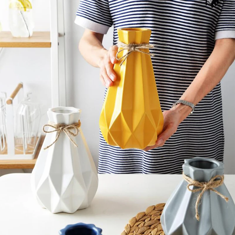 Модная керамическая ваза для комнаты стол сушеные цветы Белый Синий