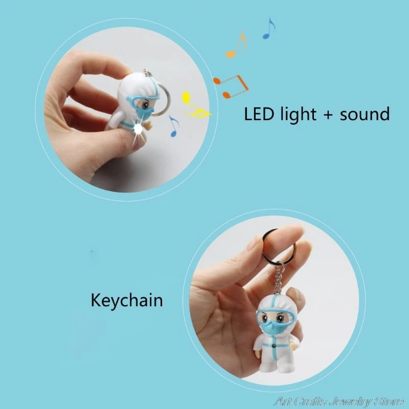 Брелок для ключей с крючком сувенирный антиэпидемический белый брелок