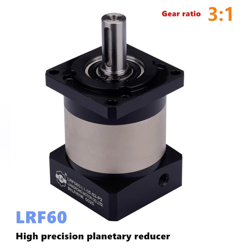 

High Precision Planetary Reducer Ratio 3:1 Gearbox, Max Input 8000rmp, Output Torque 31.6Nm for NEMA24 60mm Servo Motor LRF60-3