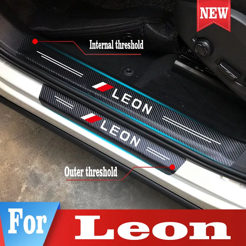

For Seat Leon MK1 MK2 MK3 Car Door Sill Protector Scuff Plate Vinyl Sticker Trunk Threshold Car Tuning Styling Accessories