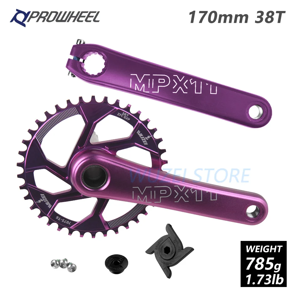 170mm Purple 38T PROWHEEL MPX11 шатун для горного велосипеда 170 мм кривошипная Звездочка алюминиевый сплав mtb части велосипеда для SRAM GXP XX1 X9 XO X01 - Цвет: 170mm Purple 38T