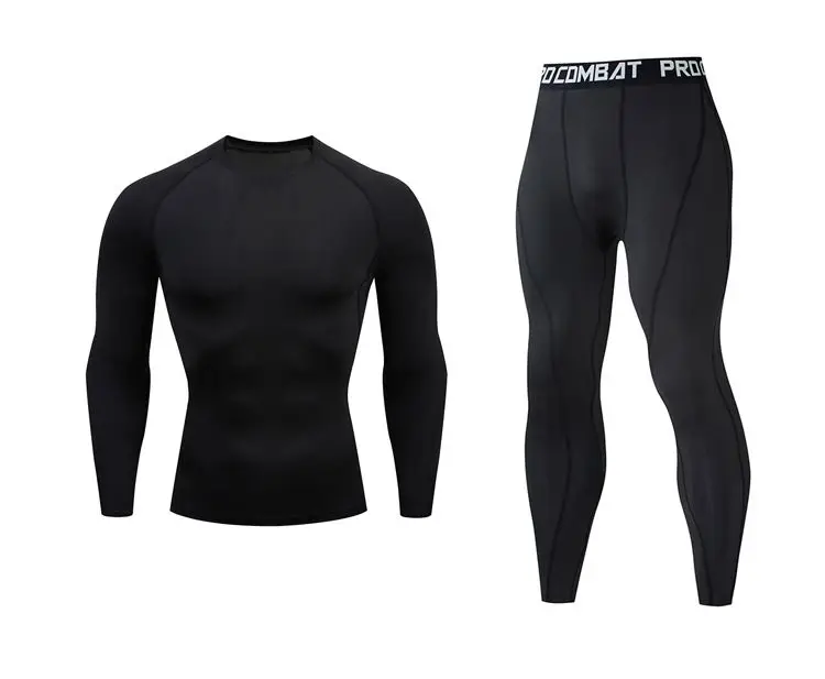 

Быстросохнущее мужское термобелье, комплекты для бега, Компрессионные спортивные костюмы, баскетбольные колготки, одежда для спортзала, фи...