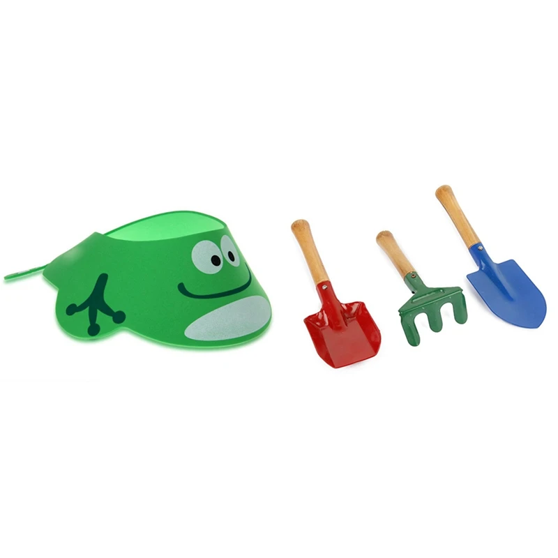 

Baby Kid Toddler Bath Shower Cap Hat Wash Hair Shampoo Shield Adjustable Green with 3Pcs Outdoor Garden Tools Set