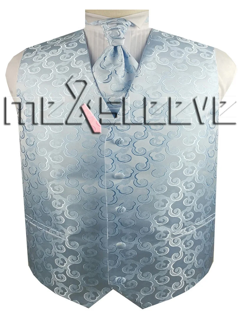 free shipping Men's bridegroom elegant cloudy pattern fabric waistcoat set