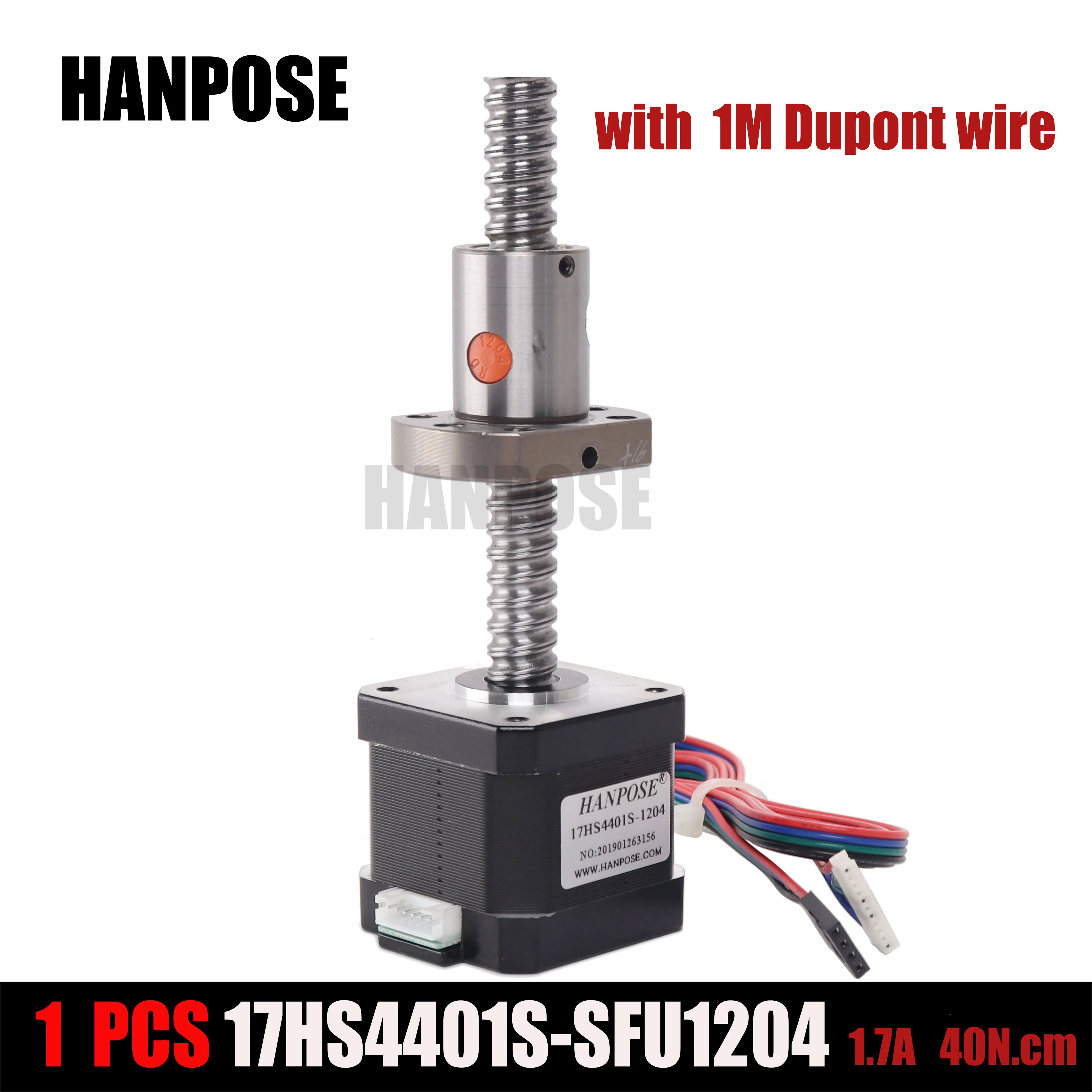 Nema17 Stepper Motor1.7A 4-lead 100 200mm Nema 17 motor 42BYGH 17HS4401sfu1204 ballscrew for 3D printer CNC