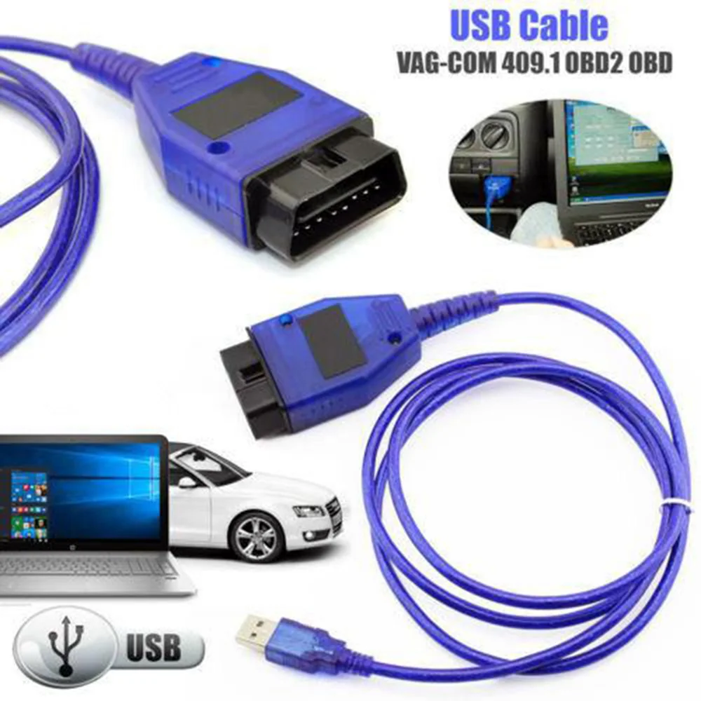 Автомобильный USB кабель VAG COM KKL 409 1 OBD2 автомобильный сканер диагностический