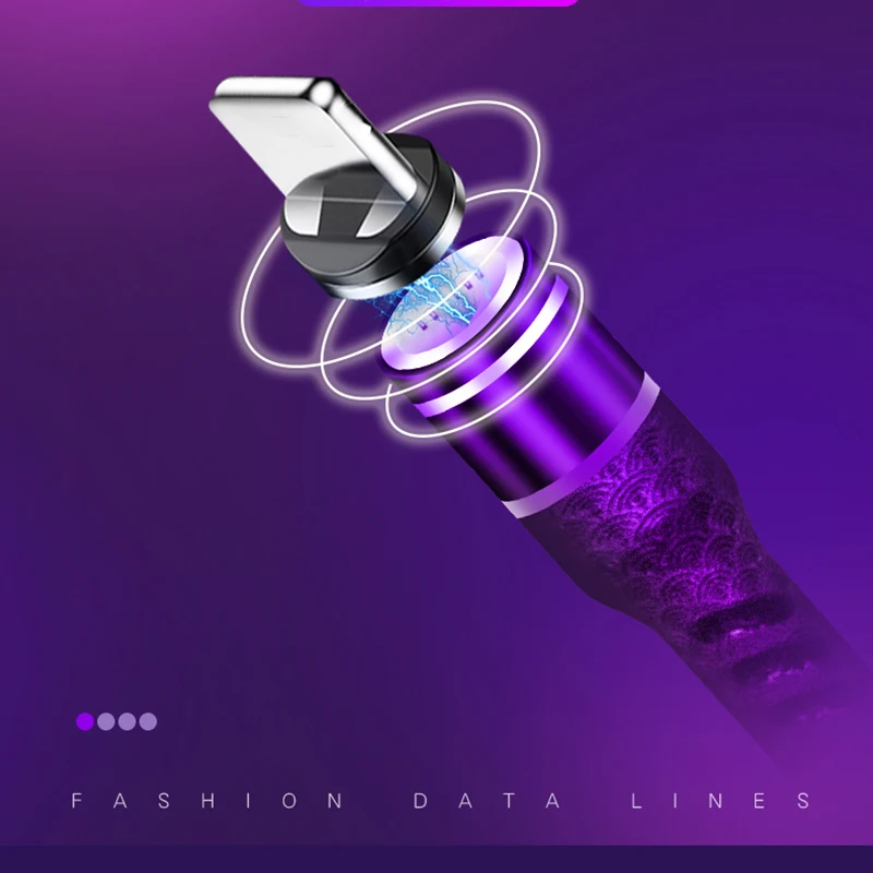 Высококачественный Магнитный USB кабель для передачи данных 3A iPhone XR X 7 8 Micro Type C