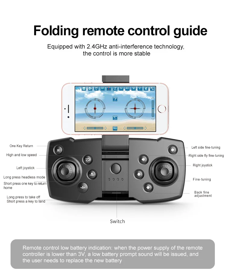 

E59 RC Drone 4K HD Camera Professional Aerial Photography Helicopter 360 Degree Flip WIFI Real Time Transmission Quadcopter
