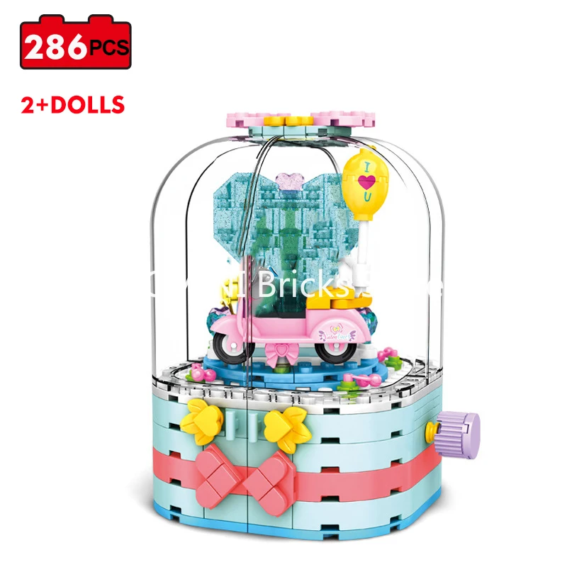 Sembo блок конструктор Модель белый Ангел светильник вращающаяся коробка вишня в