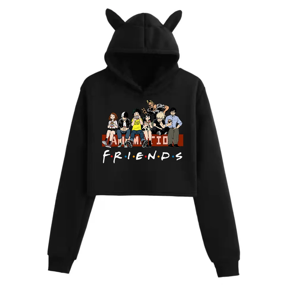 

Новинка, Женская Толстовка Оверсайз с аниме «Моя геройская Академия», Осенний Повседневный пуловер, толстовки, Модные свитшоты