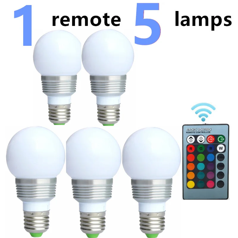 7 Вт Точечный светильник 16 Цвет изменение лампы в форме свечи E27 светодиодный AC85