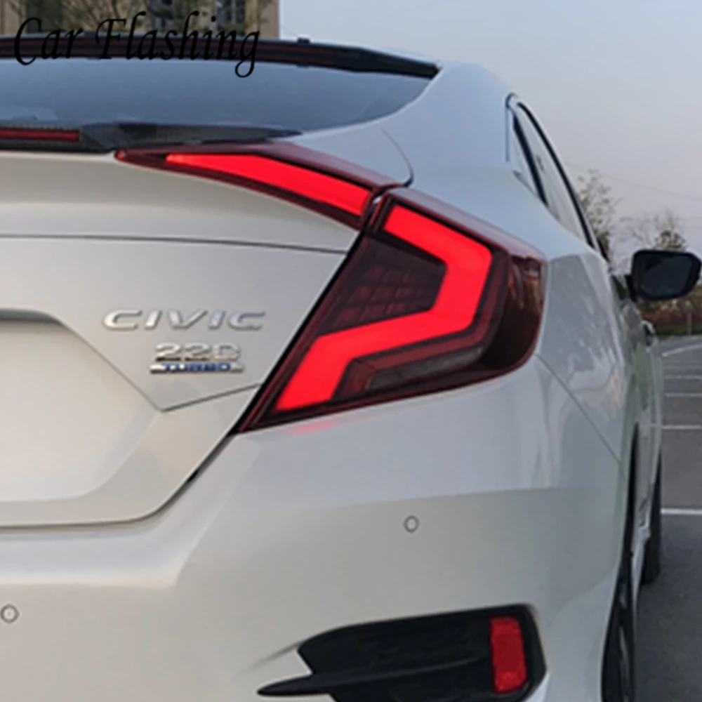 1 комплект для Honda Civic задние светильник 2017 2018 2019 светодиодные задний фонарь DRL LED