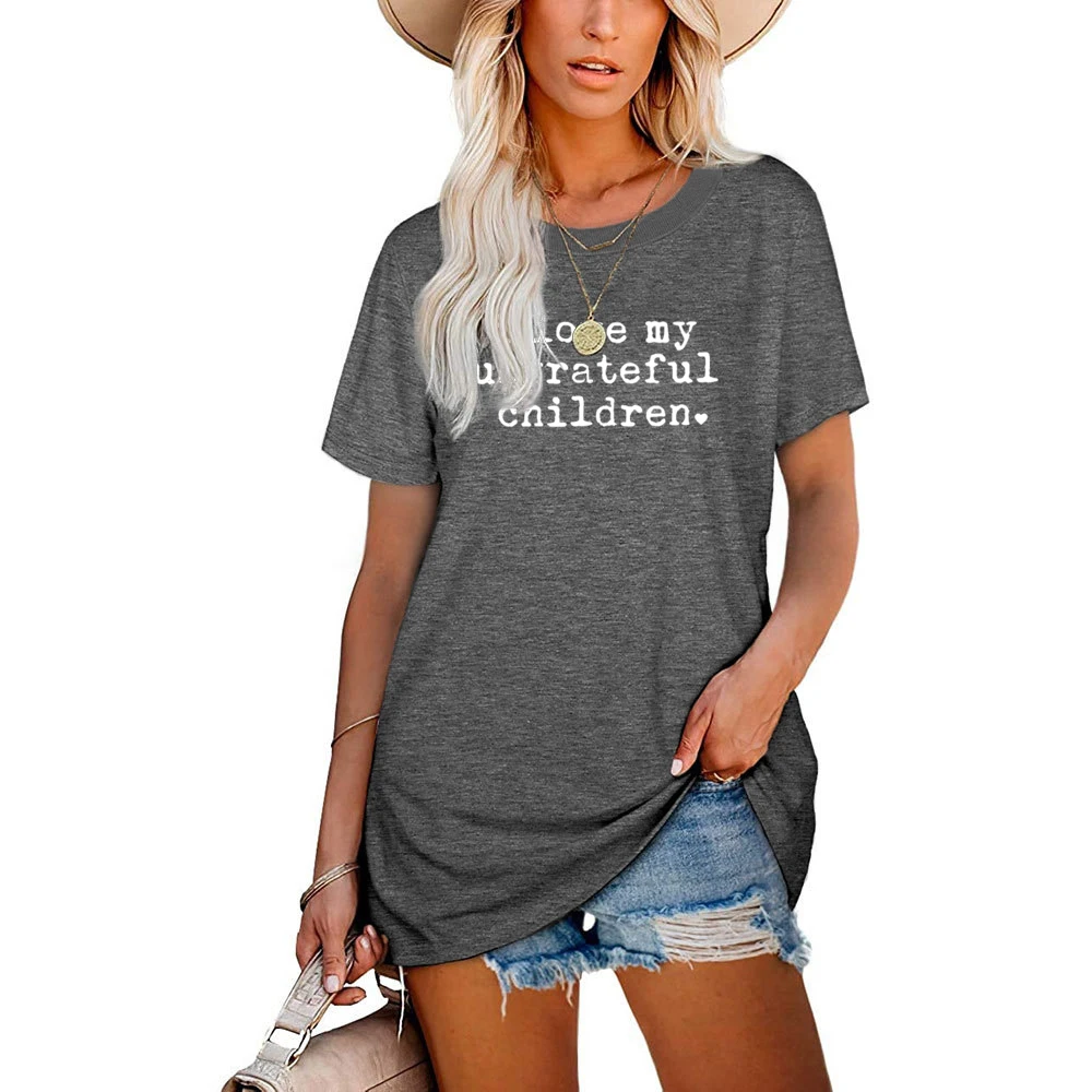 

Женская футболка с надписью «I Love My Grateful», Повседневная модная Креативная одежда с круглым вырезом, в Корейском стиле, на лето