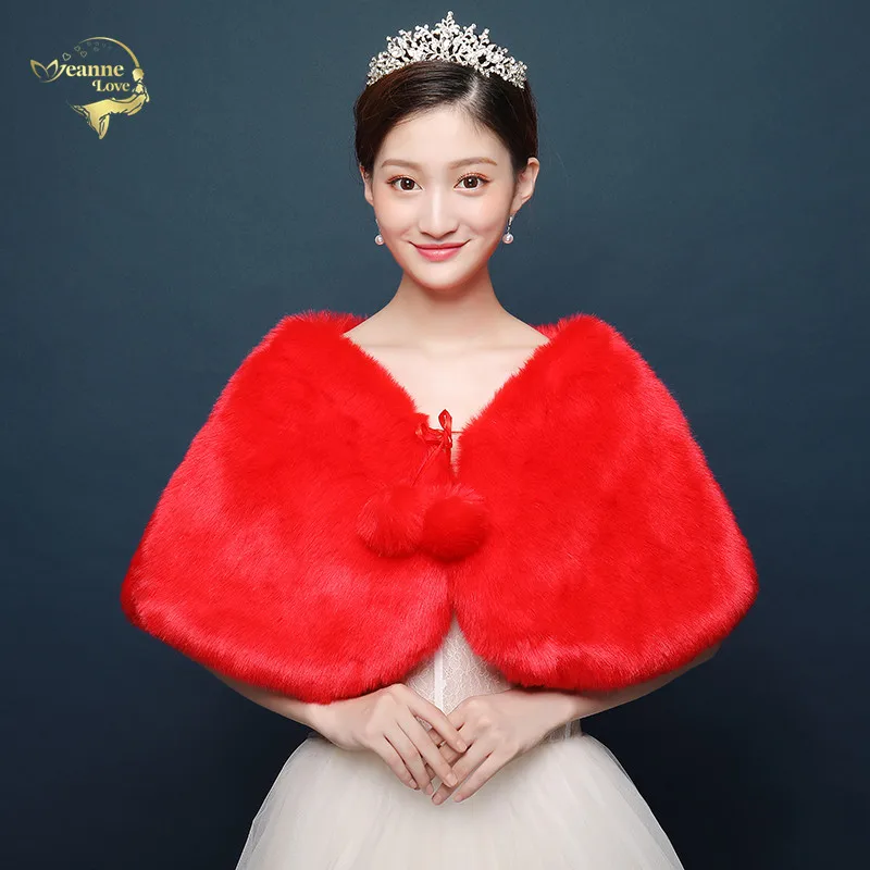 

Женская из искусственного меха палантины, накидка для ношения на улице, свадебное платье Болеро для вечерние босоножки невесты Вечерние кр...