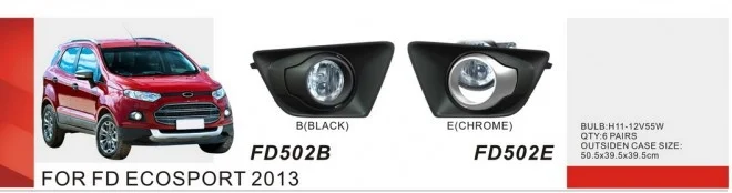 

Qirun fog lamp assembly lights+covers+wires+switch for Ford Ecosport 2013