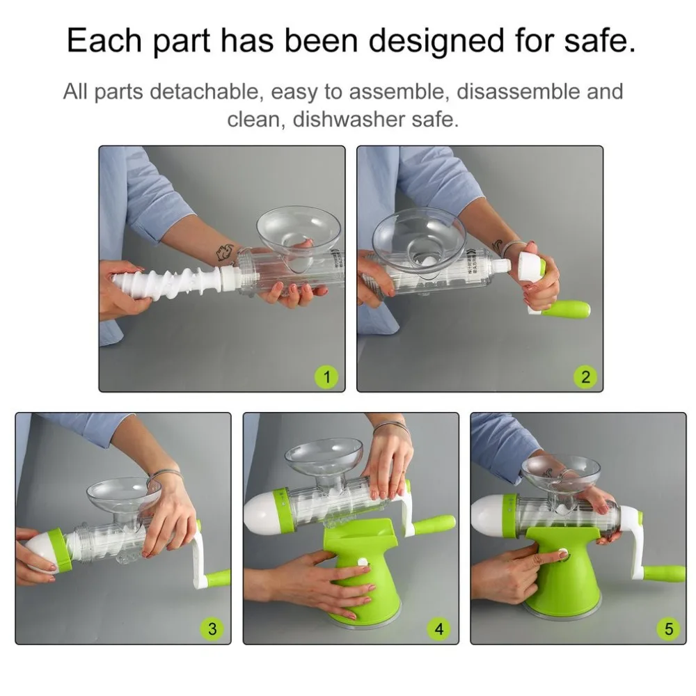 Manual Hand Crank Health Juicer Maker Slow Grinding for Home &amp Office Fruits Vegetables Juice Extractor |