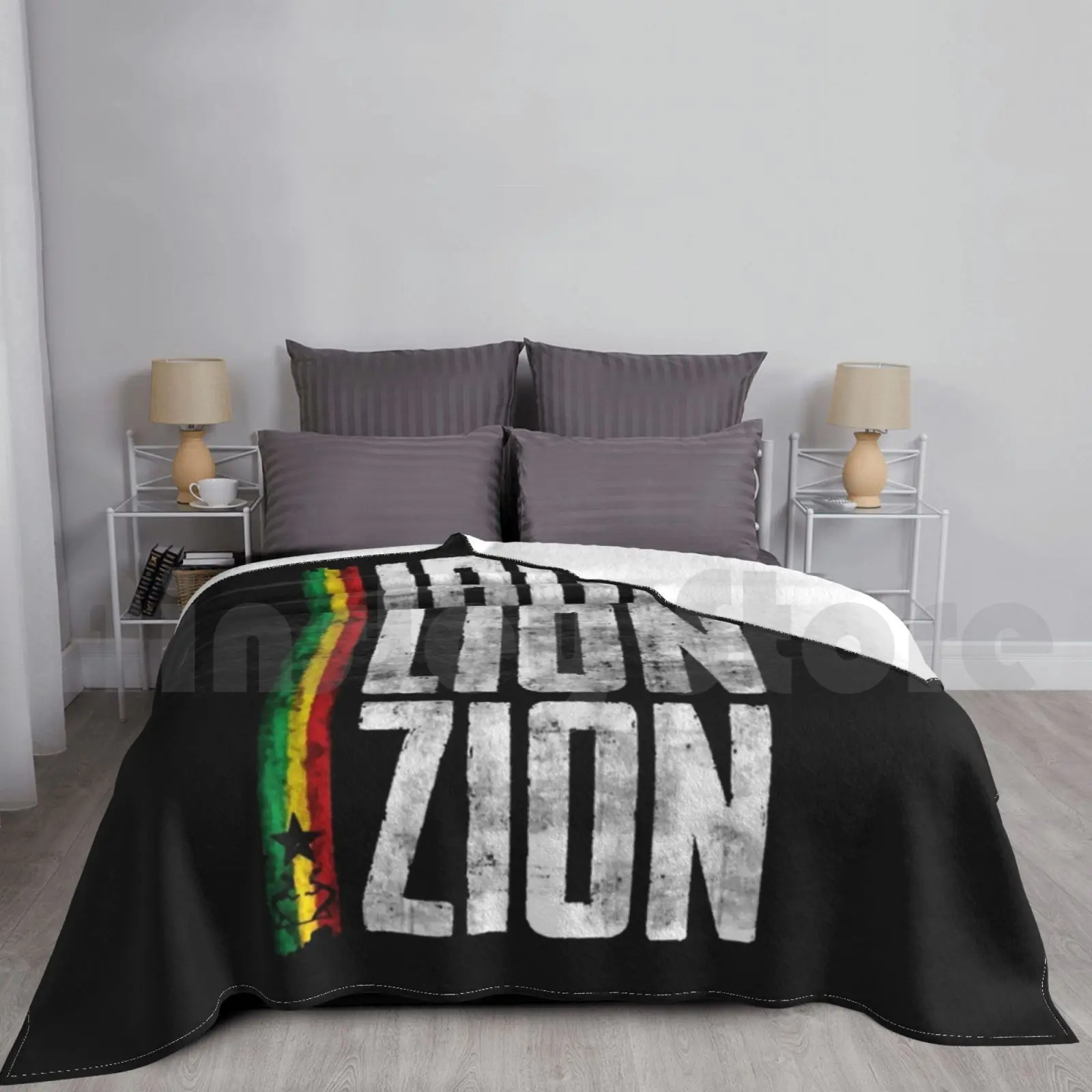 

Iron Lion Zion Reggae Blanket Fashion Custom Rasta Ragga Zion Irie Ska Kingston Reggae Music You B