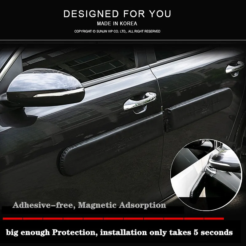 

Car Door Side Anti-scratch Strip New Adhesive-Free/Magnetic Anti-Collision PU Soft Glue Decorative Protective Strip Car Sticker