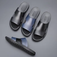 new fashion men shoes flats summer casual slides outside sandals beach work slippers soft leather flip flop shoes nx 90
