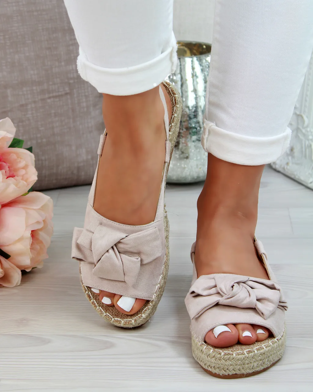 

2020 Summer Casual Bow Tie Womens Sandals Buckle Strap Flats Sandals Shoes for Woman Solid Color Peep Toe Sandalias Mujer