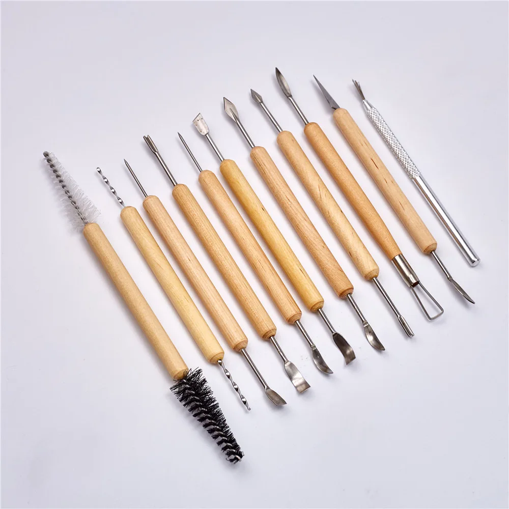 

11pcs Professional Clay Sculpting Kit Sculpt Smoothing Wax Carving Pottery Ceramic Tools Polymer Shapers Modeling Carved Tool