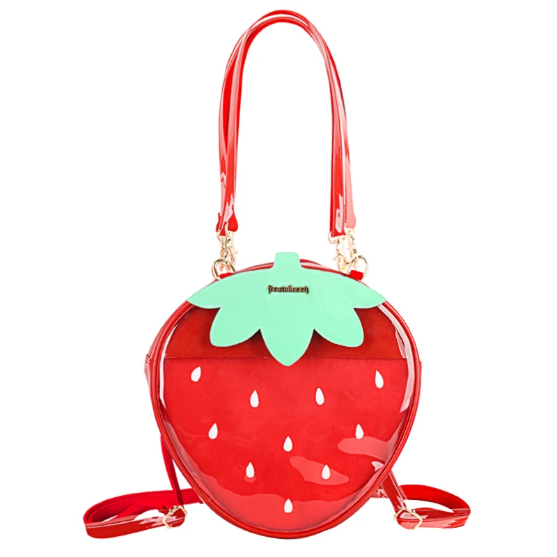 Ita сумка рюкзак клубника прозрачная Лолита Сумки через плечо карамельный цвет