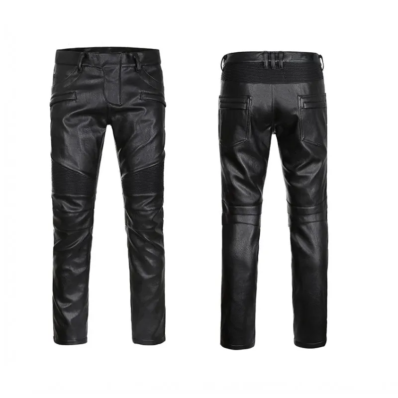 Модные высококачественные мужские брюки из искусственной кожи новинка 2021 прямые