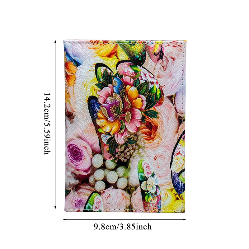 Новинка держатель для паспорта из искусственной кожи с цветком пиона внешняя