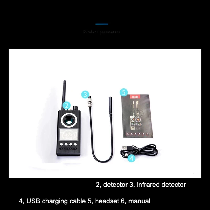 

Anti Spy Cam Wireless RF Signal Detector Bug GSM GPS Tracker Hidden Camera Eavesdrop Device Military Professional Finder Det