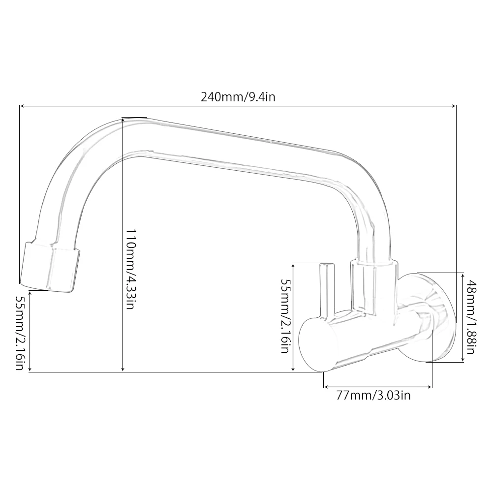 Настенный кухонный смеситель вращающийся кран для раковины одна система подачи