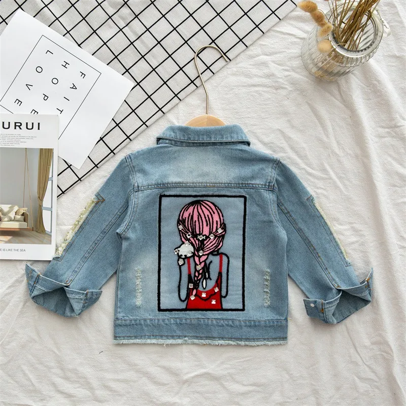 

Kids Girl Jacket Fashion Denim Jacket 2020 Baby Girl Clothes Baby Boy Clothes Fall Winter Lapel Denim Top Children's Clothing
