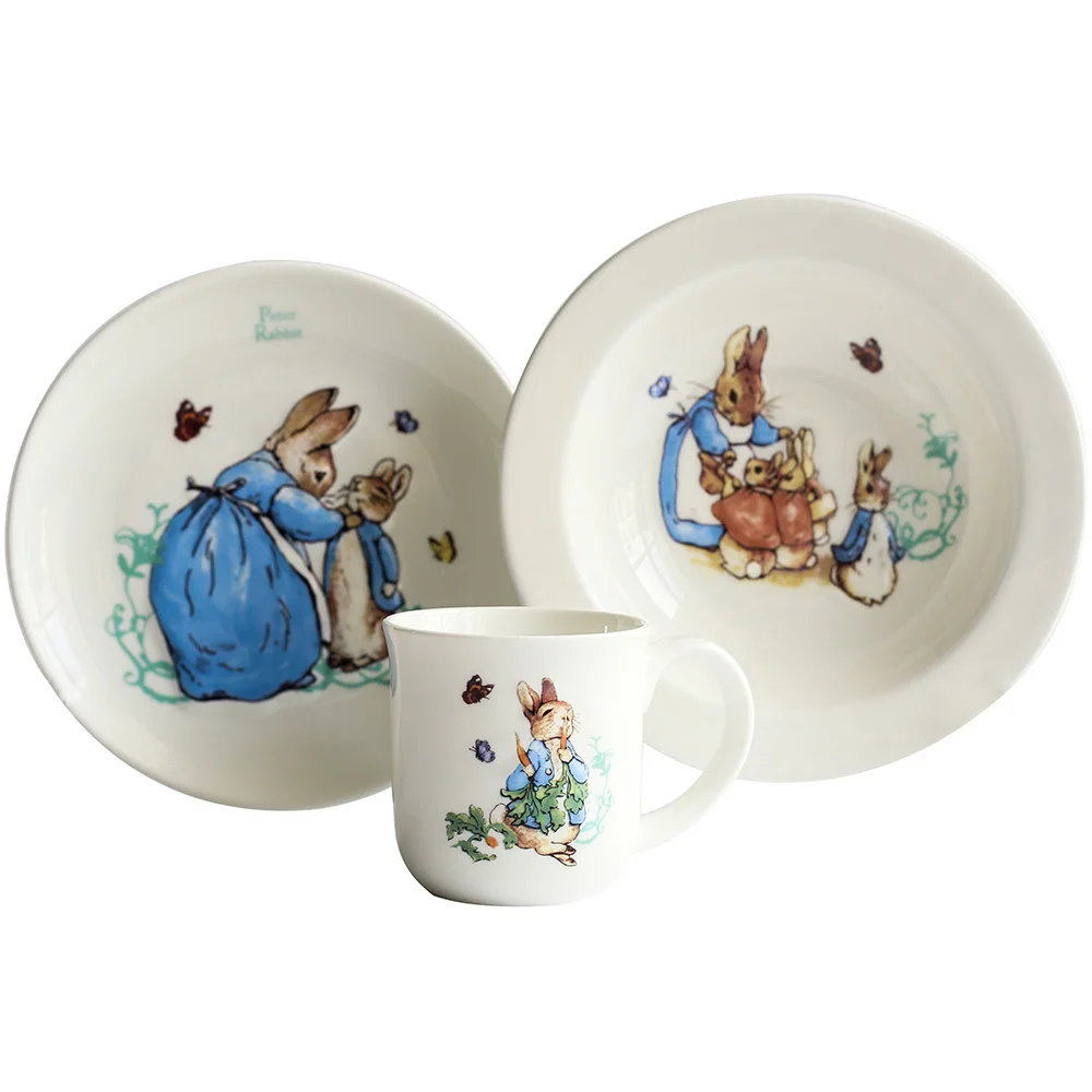 PETER RABBIT Official Genuine Baby Kids Dinnerware Dinner Set Mug Soup Plate Dish Kit Cutlery Tableware Food Container Cubiertos
