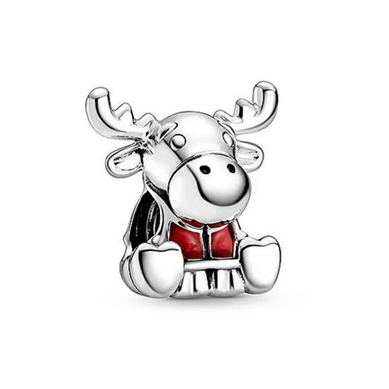 

Silver Christmas Deer Pendant Charms Fit Women Beads Bracelets Jewelry Gift