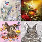 RUOPOTY 5D алмазная живопись кролик вышивка крестиком животные мозаика вышивка полный набор Цветы Стразы картины украшение для дома