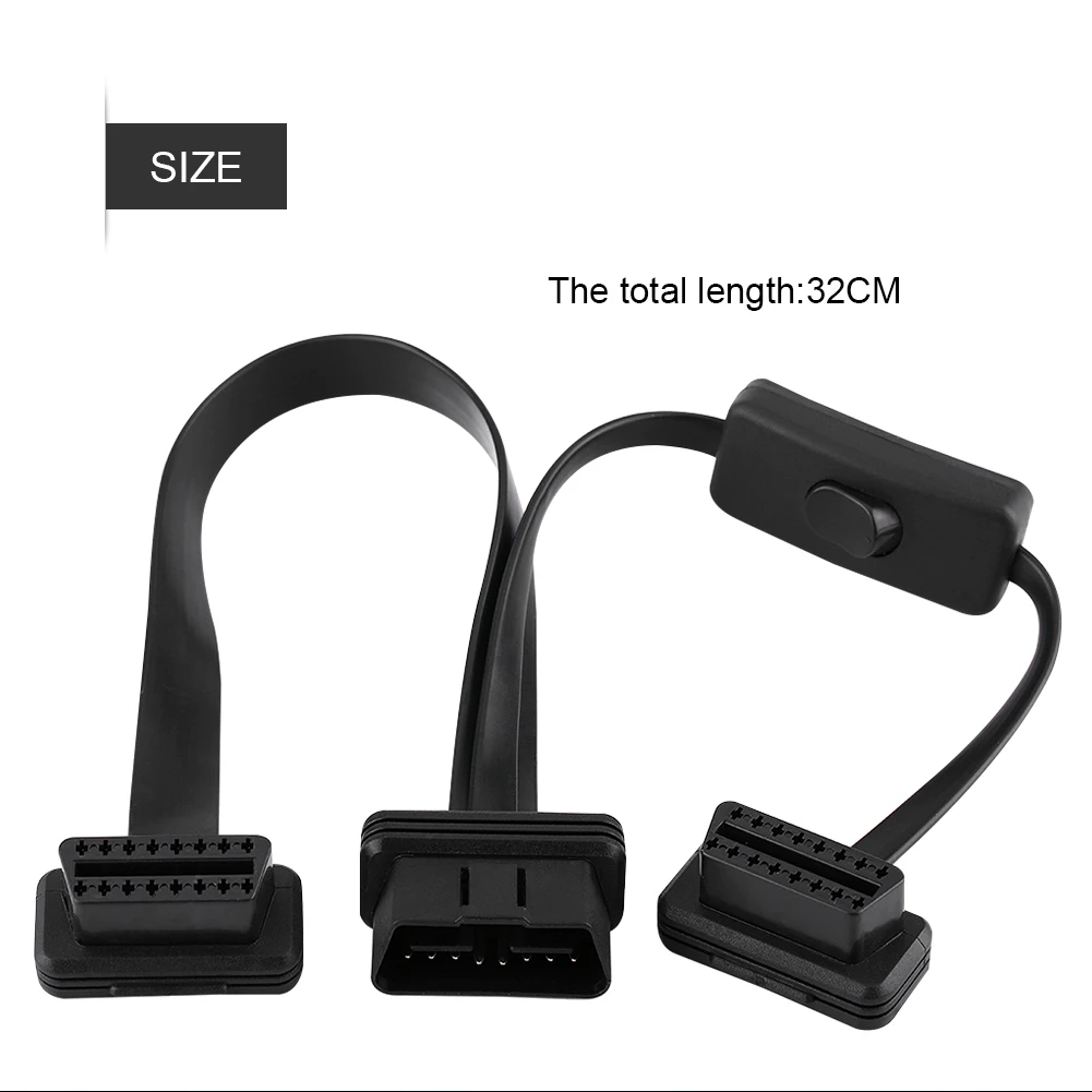 Кабель для 16Pin OBD2 разъем OBD 2 кабель Женский Кабельный разъём с переключателем