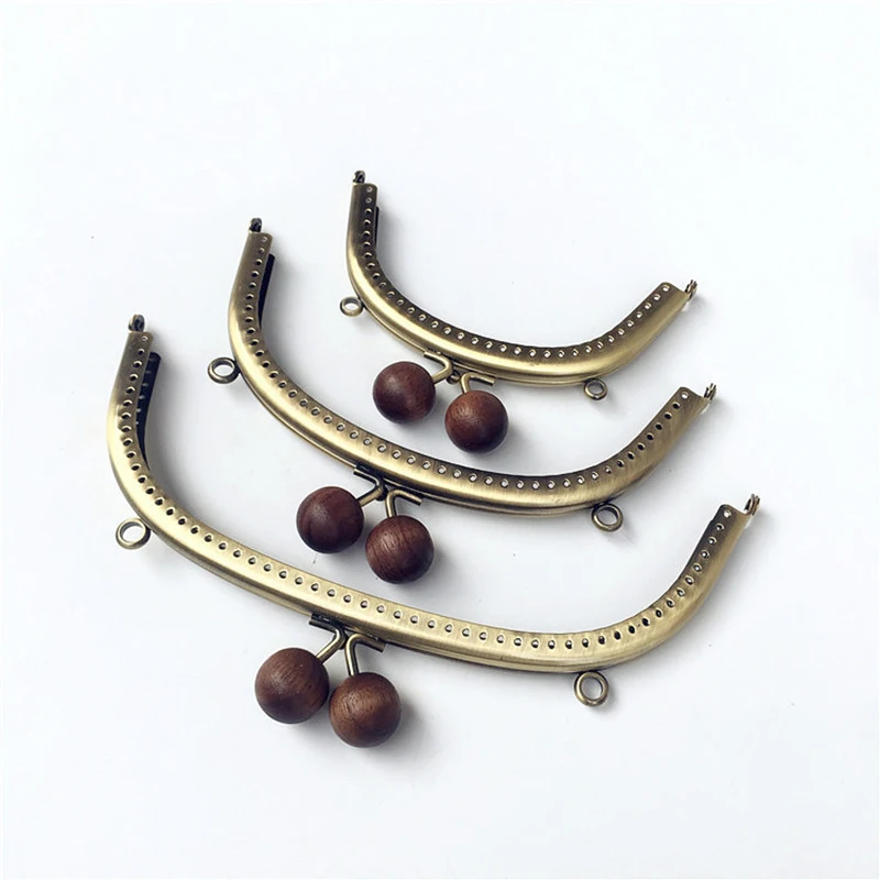 10pcs  20.5cm Metal Frame Purs Clasp Handles for Coin Purses Clutch Handbag Accessories Making Kiss ClaspLock Bronze Bags
