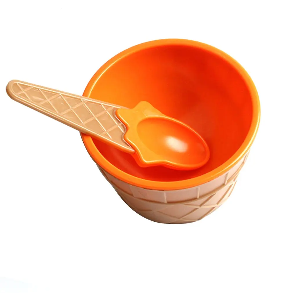 orange Слайм миска коробка ложка пушистые контейнеры DIY комплект аксессуары Детский пластилин чаша игрушки Дети еда играть мороженое чаша - Цвет: orange