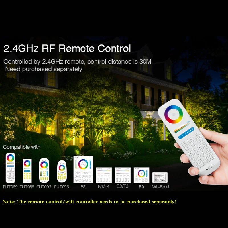 Купить Новое обновление 9 Вт RGB + CCT умный светодиодный садовый светильник 900LM водонепроницаемый наружный светодиодный светильник Ing IP66,AC 220V Цветова...