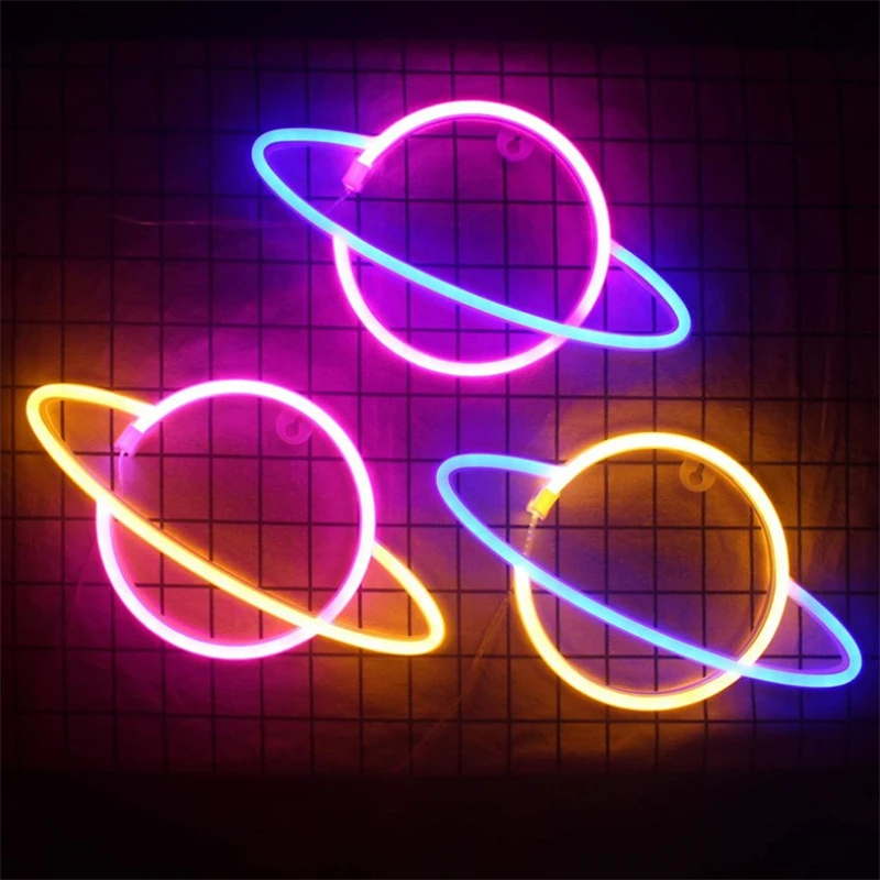 

LED Neon Sign Lamp Universe Panel Wall Light Hanging Wall Light For Home Party Room Bar Lighting Decoration Xmas New Year Gifts